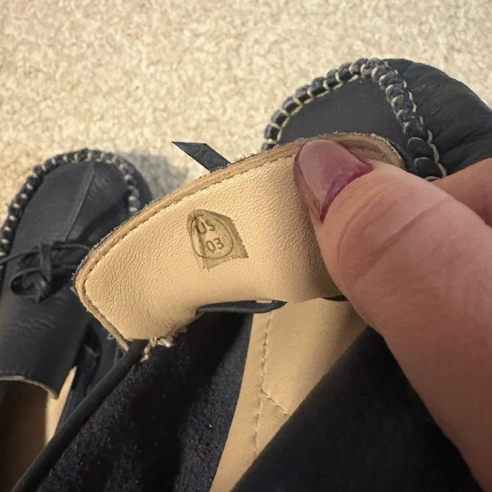 Elephantito Navy Blue Leather Moccasin Kids Shoes